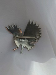 VINTAGE OWL BIRD STERLING SILVER 925 BROOCH PIN