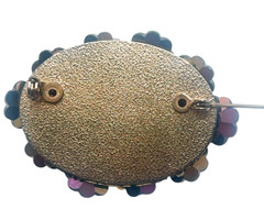 Gorgeous Vendome Faceted Peacock Iridescent Margarita Stone Brooch & Earring Set