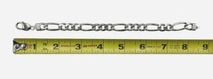 Vintage 925 Sterling Silver Signed Unisex Chain Link 8.25” Figaro Bracelet Italy