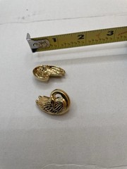 Vintage Gold Tone Swan Post Earrings Romantic Bird Costume Jewelry Pierced Earri