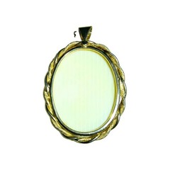 Rose Cameo Style Pendant Necklace 80s Vintage Floral Victorian Revival Jewelry