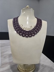 Vintage 1980s Napier Eggplant Purple Chain Link Necklace