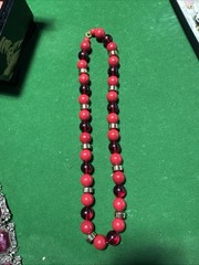 Vintage Red Gold Bead Necklace