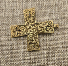 Metropolitan Museum of Art MMA Celtic Cross Pendant Gold Plated VTG Signed