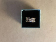VTG Michael Valittuti 3ct CZ Tension Set NH Stainless Steel Square Band Ring SZ9