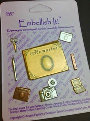 92337 8 Asst Scrapbook Findings Stamping Brass/Silver/Copper x 4 cards