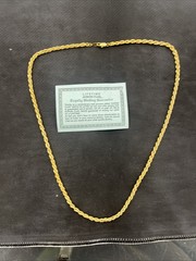 Gold Colored Necklace 24 Inch vintage nos