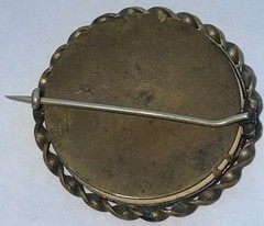 Vintage Antique Photo Button Pin Back Brooch