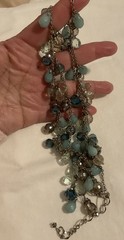 Vintage 36’ in Beaded Necklace With A Coastal Blue And Aqua Color Scheme