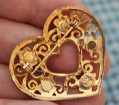 Lot 3 Vintage Costume Jewelry Brooch Pin Gerry’s signed Christmas Heart Leaf