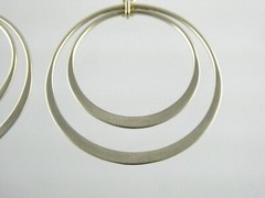BR Banana Republic Sterling Silver Double Circle Hook Earrings 925 7.8g 2.25 In