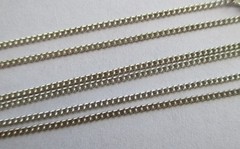 18in VINTAGE STERLING SILVER ITALY 925 FINE CURB LINK CHAIN 1mm 1.3g