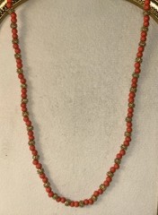 Vintage Les Bernard Necklace Natural Salmon Coral Bead 29” Opera Length Rare 60s