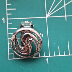 Vintage Unbranded Silvertone Abstract Swirl Openwork Clip-On Earrings