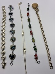 Large Vintage Heart Lot of Necklaces, Bracelets, Brooch’s, Earrings & a Ring 42