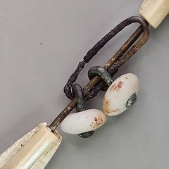 Vintage Celluloid Jabot Brooch Rhinestones Stick Pin 4.25″