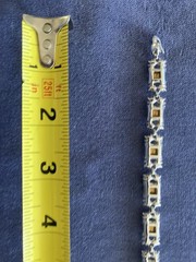 VTG 15.5″ Choker Collar Necklace Silver Tone Clear Rhinestone Chain Hook