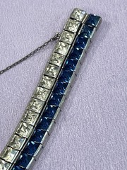 WACHENHEIMER ANTIQUE STERLING SILVER ART DECO DIAMONBAR BRACELET JUST LOVELY!!