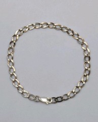 Vintage 925 Sterling Silver Curb Link Chain Bracelet 7.5″ Charm Starter – 3.2g