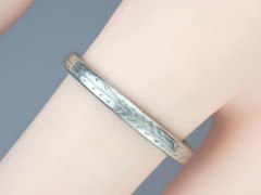Fab Antique Art Deco Platinum Palladium 2.5mm Floral Wedding Band Ring 1921 6.75