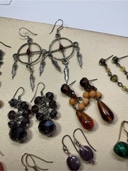 Dangle Post Pierced Earring Lot 12 Pair Mixed Vintage & Modern
