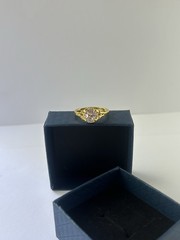 Vintage Clear Cubic Zirconia Ring Gold Plated Womens Size 10