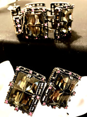 MIDNIGHT MAGIC by SARAH COVENTRY, Earrings & Bracelet Set. Dramatic. Perfect.