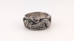 Vintage Dragon Ring Sterling Silver Chinese Asian Style Wrap Around Size 11.25