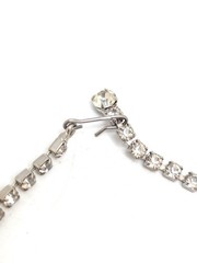Vintage 1950s 1960s Rhinestone Collar Choker Necklace Glam Bling Silver Wedding