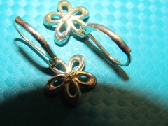 1980’S Leverback Earrings Star N R Signed Sterling Silver 1.25″ x .5″ Rhinestone