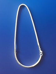 925 Sterling Mesh Chain Curved Bar Necklace/Wrap Bracelet