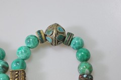 Vtg Mosaic Glass Beads Tibetan Stone Bead Chunky ethnic revival boho PC21