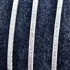 Vintage Sterling Silver Etched Bangle Bracelet Set 3 Stackable 62mm 14.9g