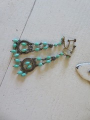 Stunning Antique Ornate 2 pc Pendant Necklace Earring Set one of a kind MUST SEE