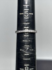 Art Deco Platinum Single Cut Diamond Eternity Wedding Band Ring