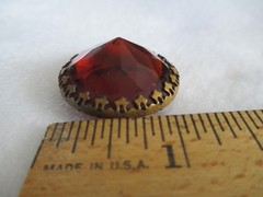 VINTAGE ANTIQUE VICTORIAN CZECH GLASS GARNET NECKLACE PENDANT PARTS OR REPAIR