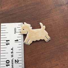 VTG AJH Dog Brooch 1.25in Swirl Enamel 925 Sterling Anne Jane Harvey Shih Tzu ?