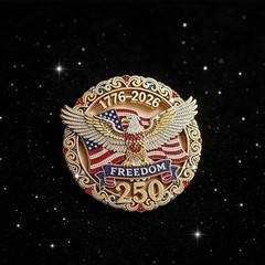 1776-2026 USA 250th Anniversary Brooch Freedom Eagle American Flag Rhinestone Pi