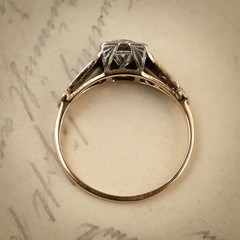 Stunning Vintage Style Geometric Art Deco Lab Created Diamond Engagement 925Ring