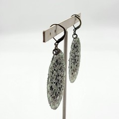 Fabulous bold enamel metal pierced dangle earrings Spring flowers boho