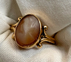 Antique 14K Yellow Gold Carved Silhouette Ring 2g Fine Jewelry Size 6.5 Band
