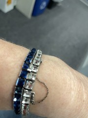 WACHENHEIMER ANTIQUE STERLING SILVER ART DECO DIAMONBAR BRACELET JUST LOVELY!!