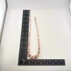 Jay King Necklace Pink Opal Graduated Disc Coin Sterling Silver Beaded 925