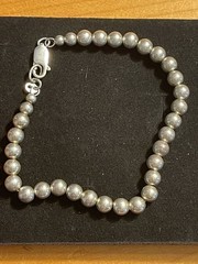 Vintage Sterling Silver 925 Bead Beaded Ball Bracelet 8 In Long READ