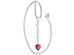 Antique 2.10Ct Pear Cut Ruby and 2.04Ct Diamond Platinum Pendant Circa 1915