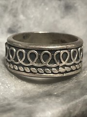 Vintage Sterling Silver Infinity Spinner Band Ring Size 11.25