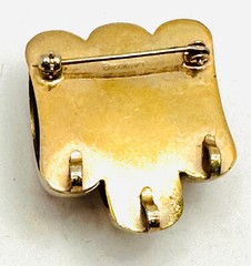 RARE Vintage BROOKRAFT 1940’s Gold Tone Puffy Brooch Pin for Dangles READ