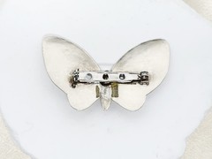 Vintage Nickel Silver Butterfly Brooch- 2 1/4″ W