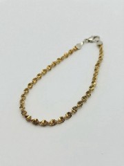 Vintage Textured Gold-Tone Link Bracelet – Unmarked