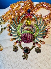 RARE & RETIRED! “NEW SCARAB IN TOWN” By Heidi Daus Egyptian Revival Style!